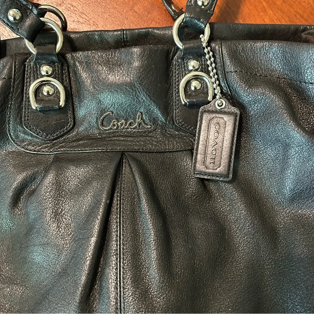 Coach Ashley Caryall Leather Shoulder Bag - Purple Interior - Picture 15 of 15